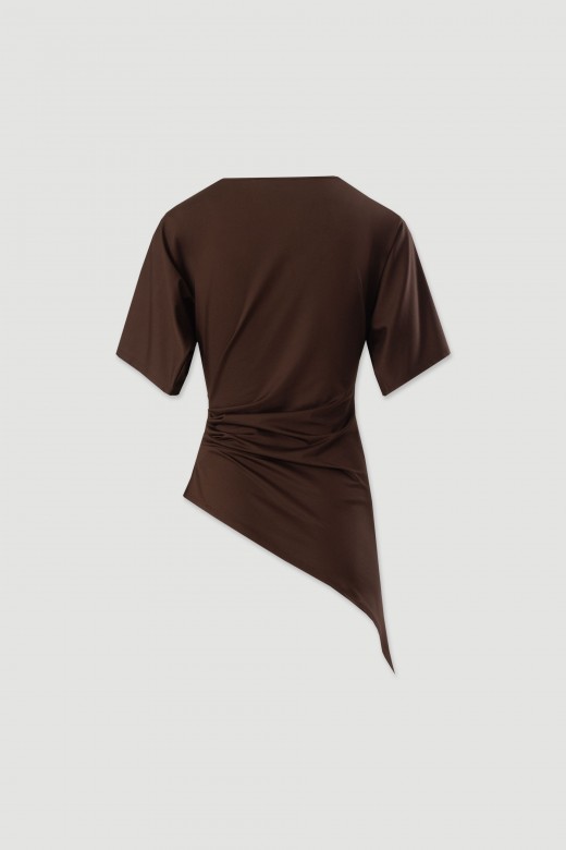 Asymmetric tunic with side ruching Asymmetric tunic with side ruching