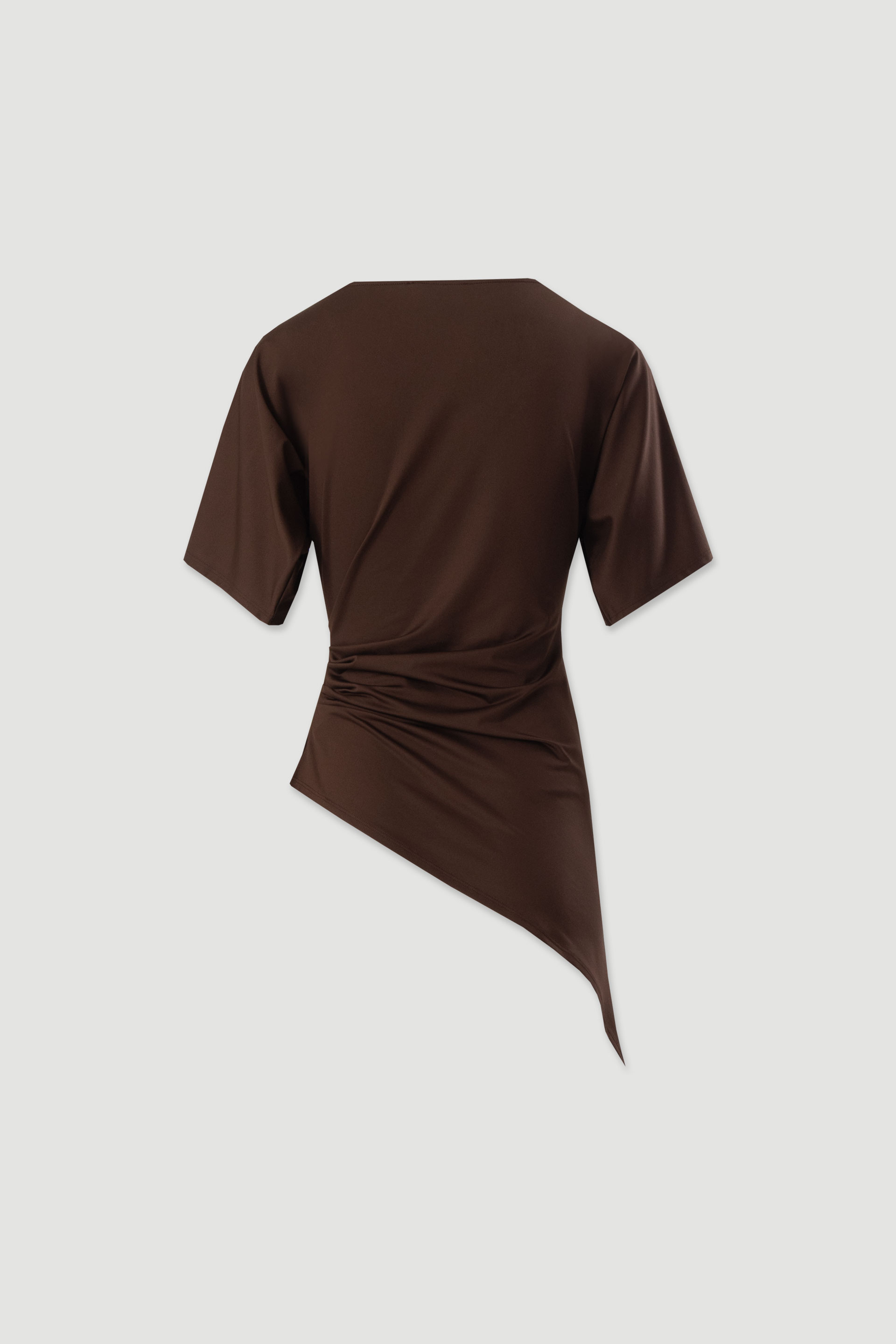 Asymmetric tunic with side ruching