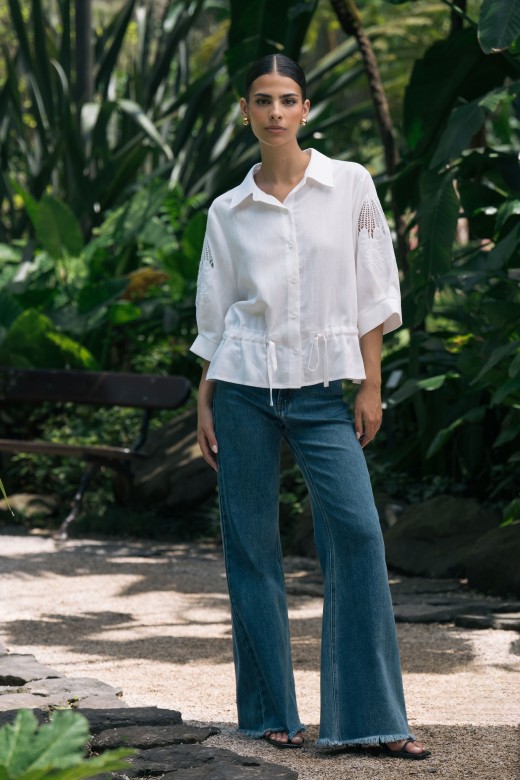 Blouse with broderie anglaise Blouse with broderie anglaise