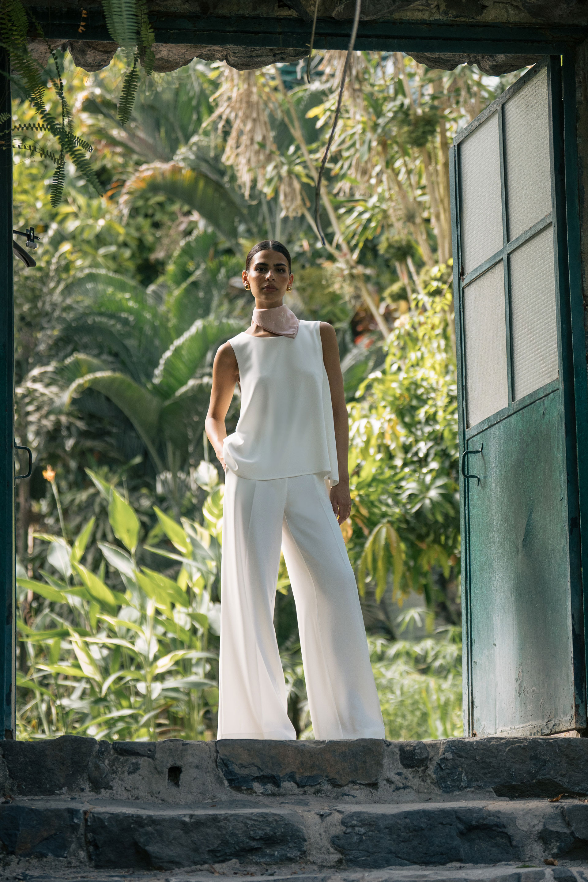 Wide-leg trousers in fluid fabric