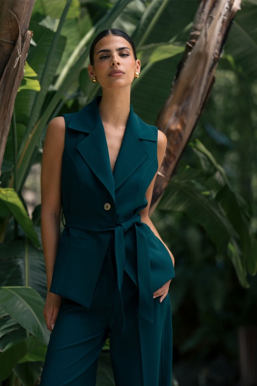 Tailored vest with belt Tailored vest with belt