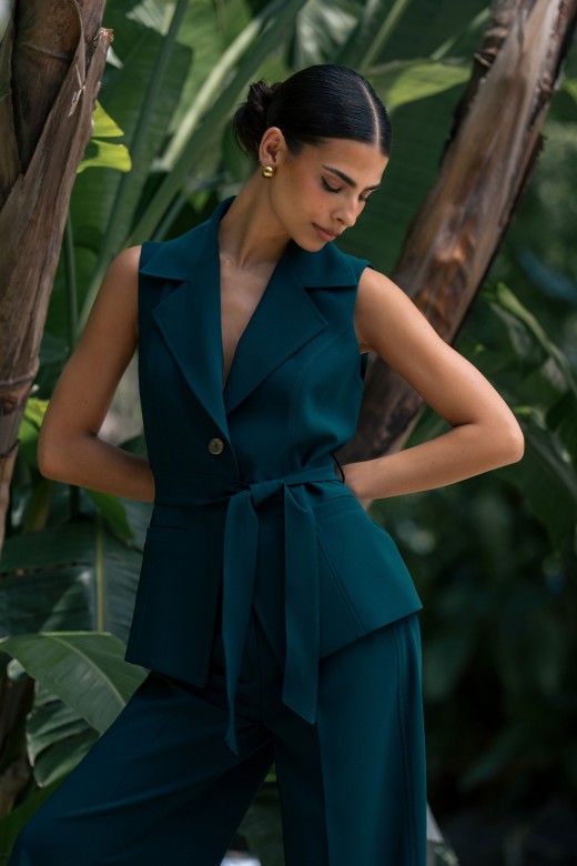 Tailored vest with belt Tailored vest with belt