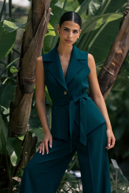 Tailored vest with belt Tailored vest with belt