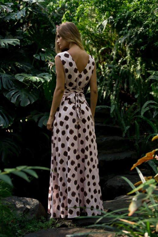 Printed maxi dress with sash Printed maxi dress with sash