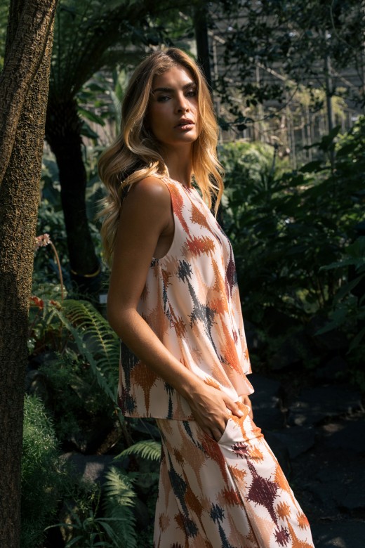 Lined printed blouse Lined printed blouse