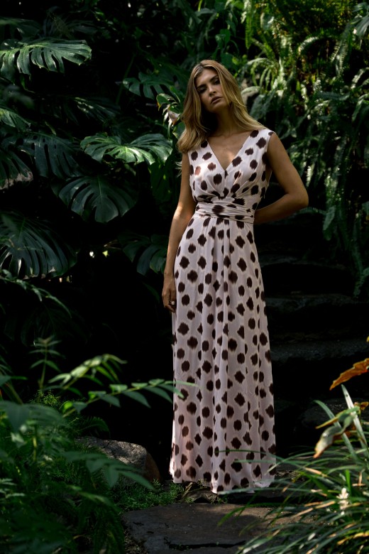Printed maxi dress with sash Printed maxi dress with sash