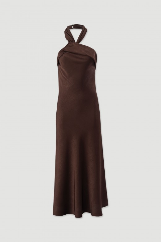 Crinkle halter midi dress Crinkle halter midi dress