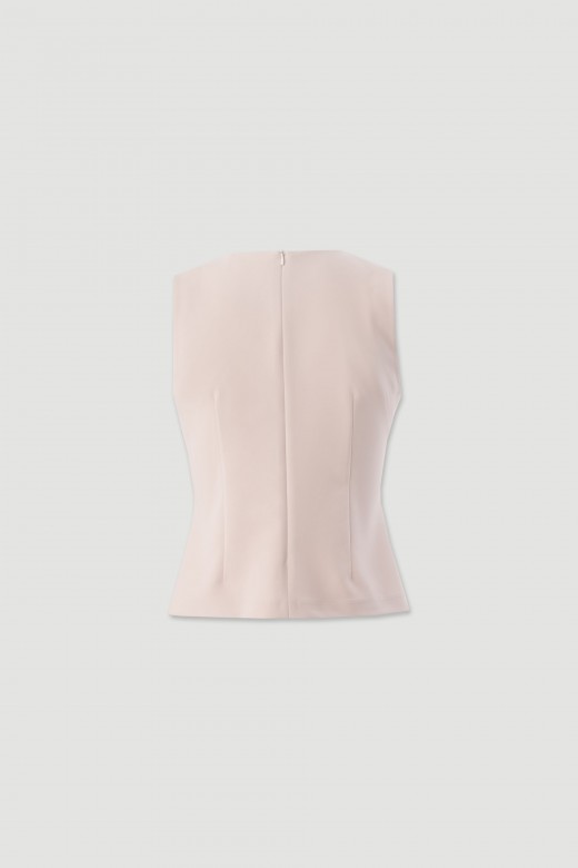 Asymmetric waistcoat with metal buttons Asymmetric waistcoat with metal buttons