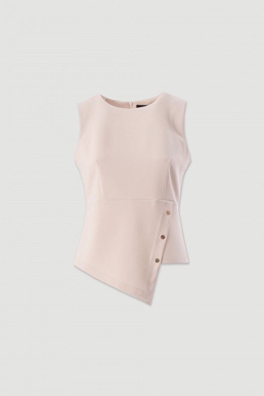 Asymmetric waistcoat with metal buttons Asymmetric waistcoat with metal buttons