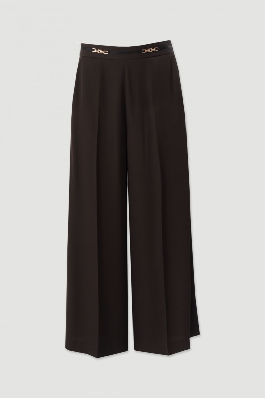 Fluid culotte trousers with metallic detail Fluid culotte trousers with metallic detail