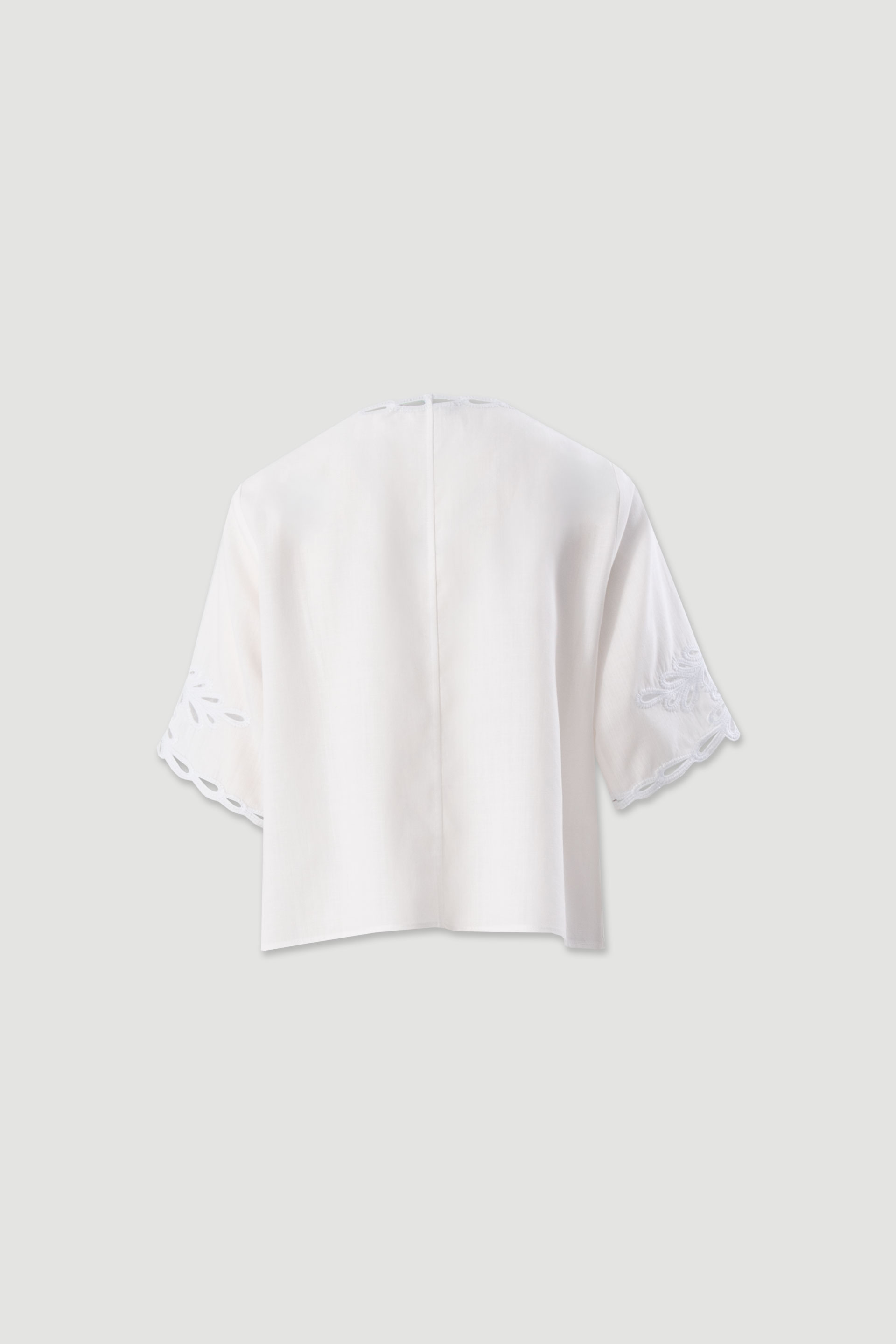 Linen-blend tunic with cut-out details