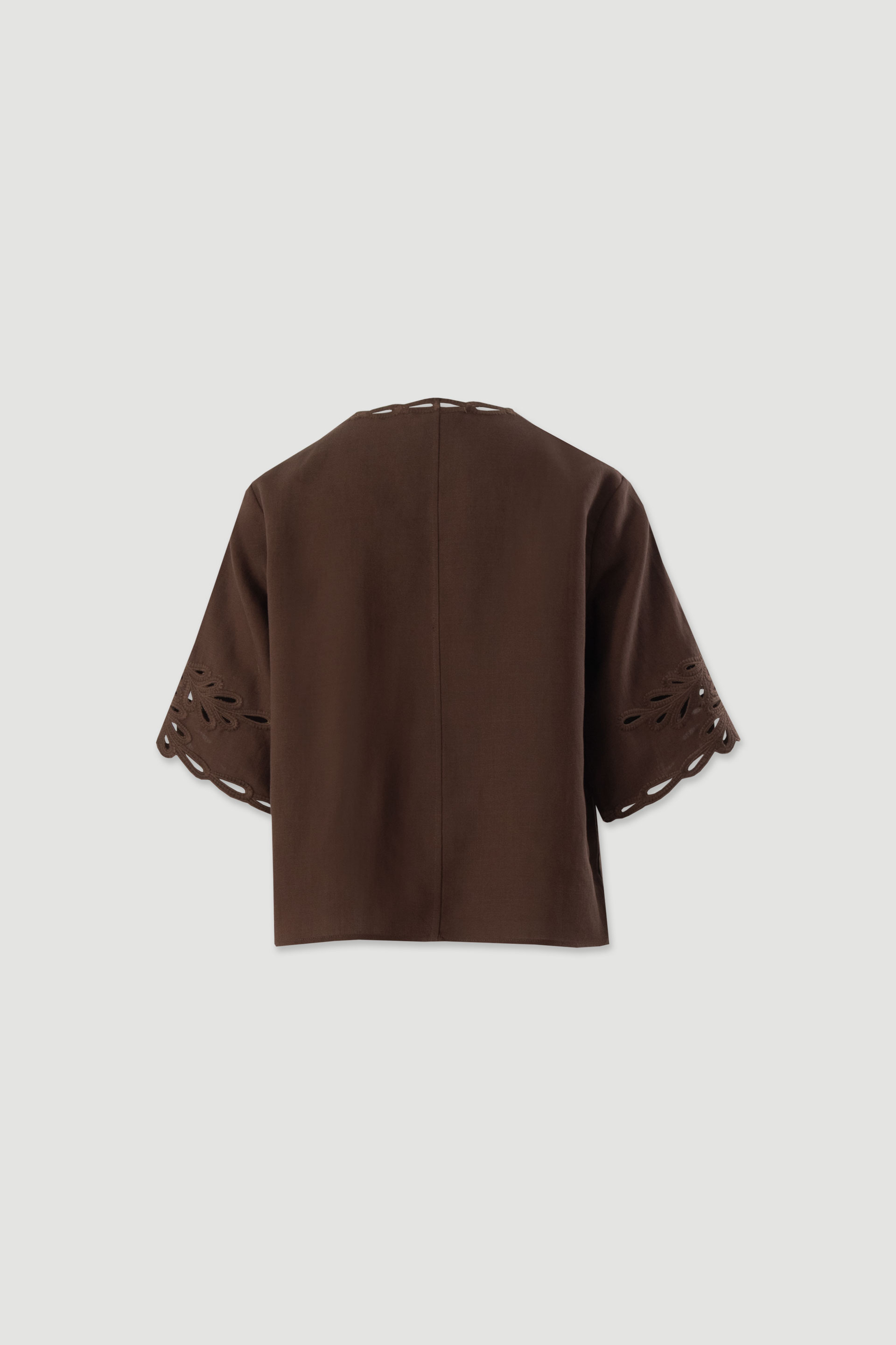 Linen-blend tunic with cut-out details