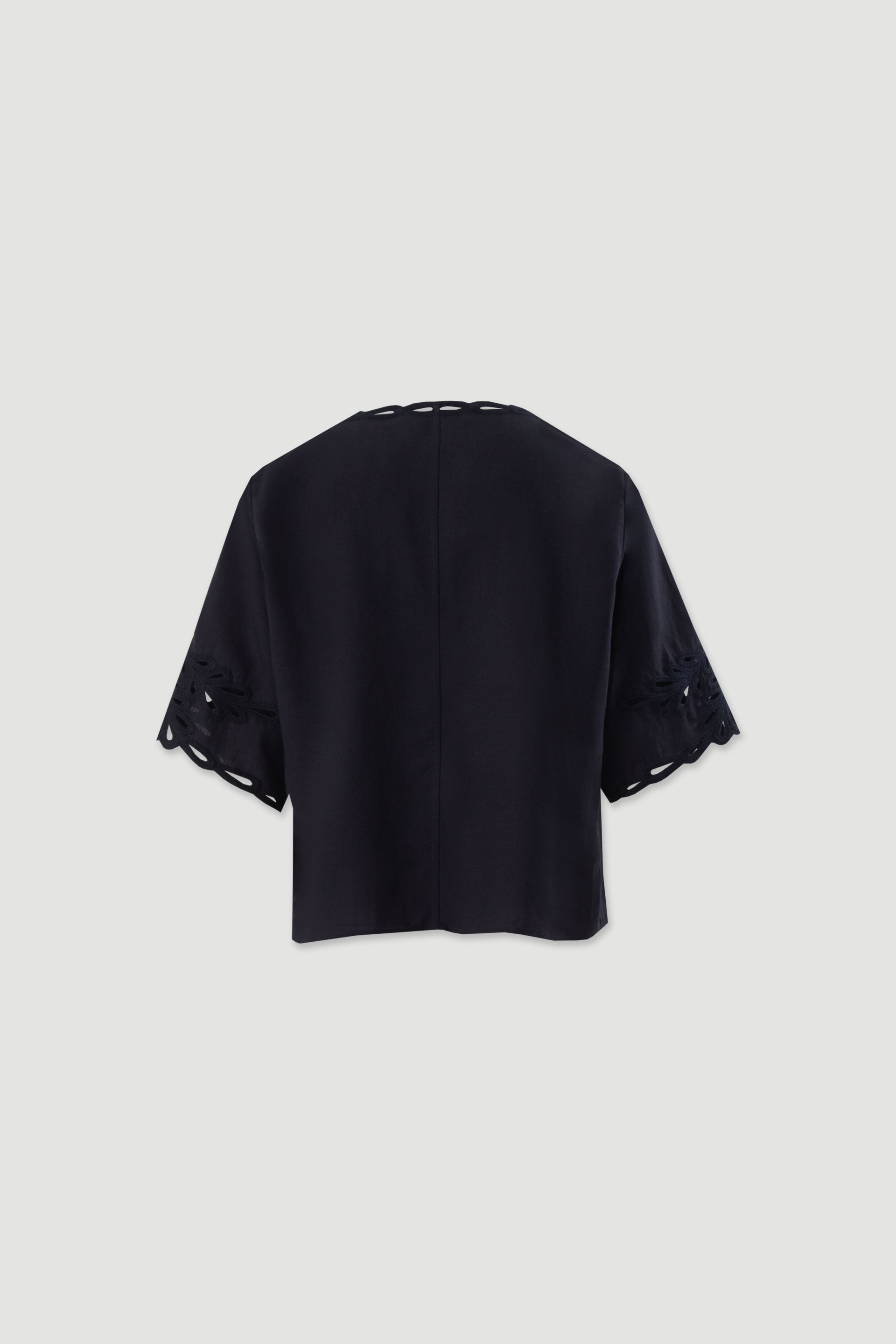 Linen-blend tunic with cut-out details