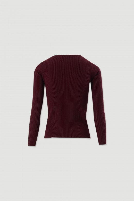 Ribbed knit sweater with v-neck Ribbed knit sweater with v-neck
