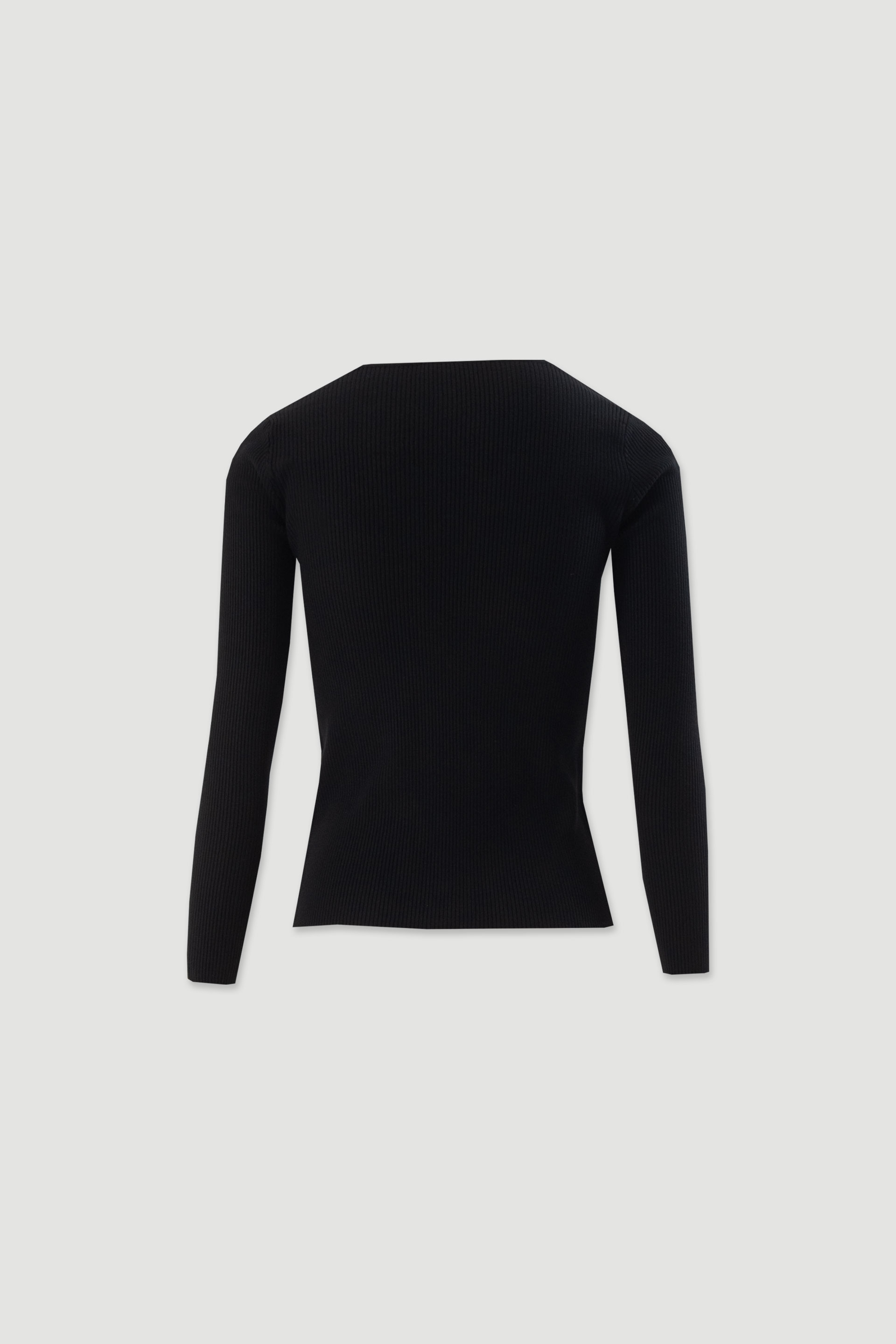 Ribbed knit sweater with v-neck
