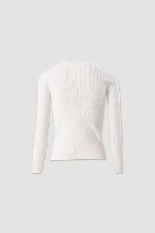 Ribbed knit sweater with v-neck Ribbed knit sweater with v-neck