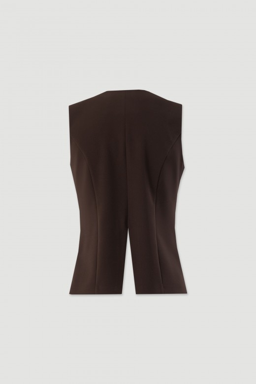 Structured vest with metallic buttons Structured vest with metallic buttons