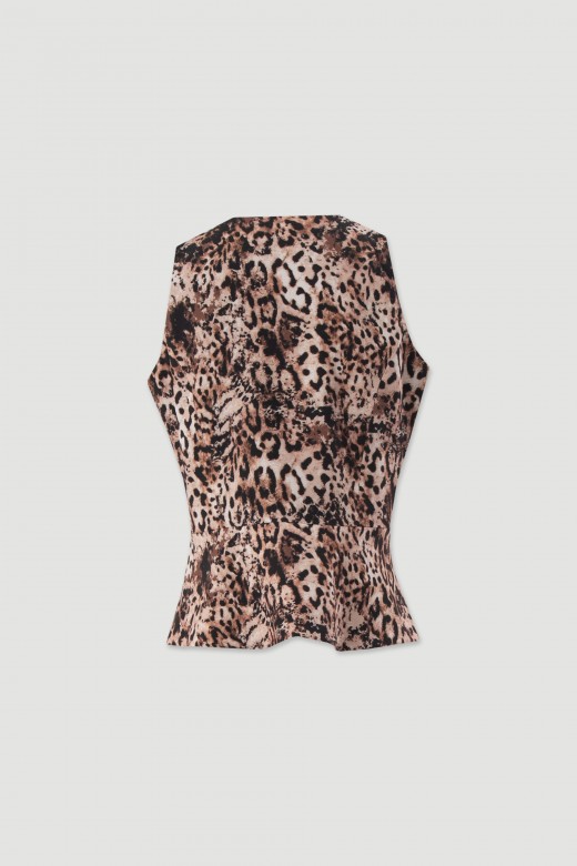 Peplum vest with animal print Peplum vest with animal print