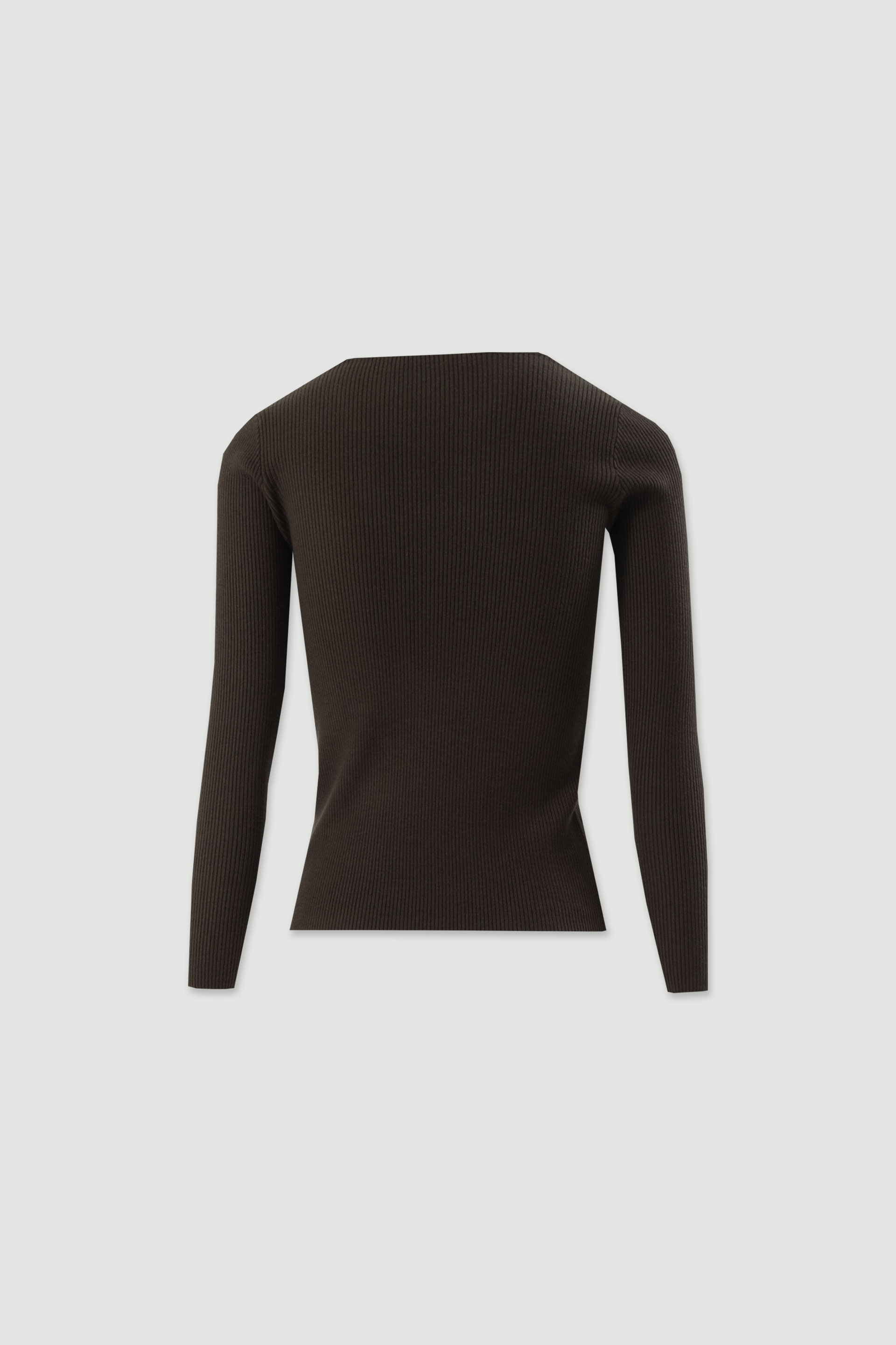 Ribbed knit sweater with v-neck
