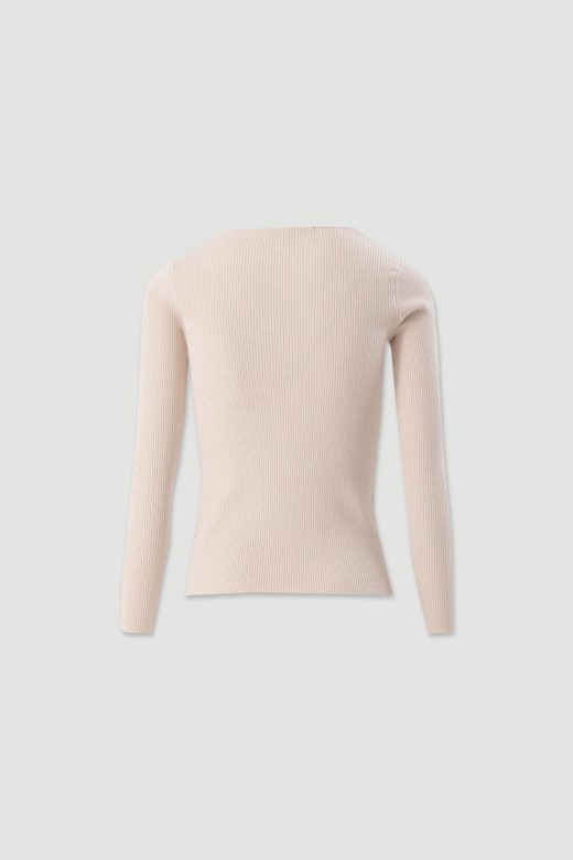 Ribbed knit sweater with v-neck Ribbed knit sweater with v-neck