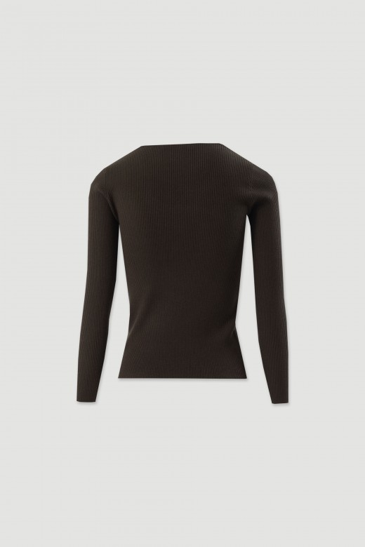 Ribbed knit sweater with v-neck Ribbed knit sweater with v-neck