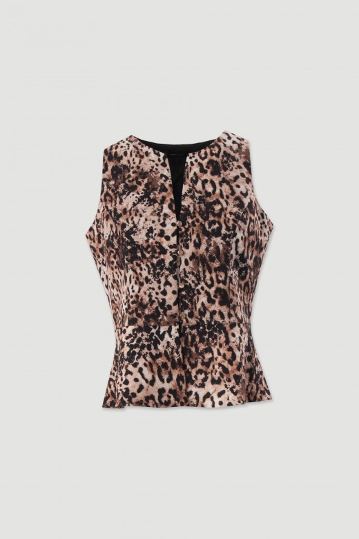 Peplum vest with animal print Peplum vest with animal print