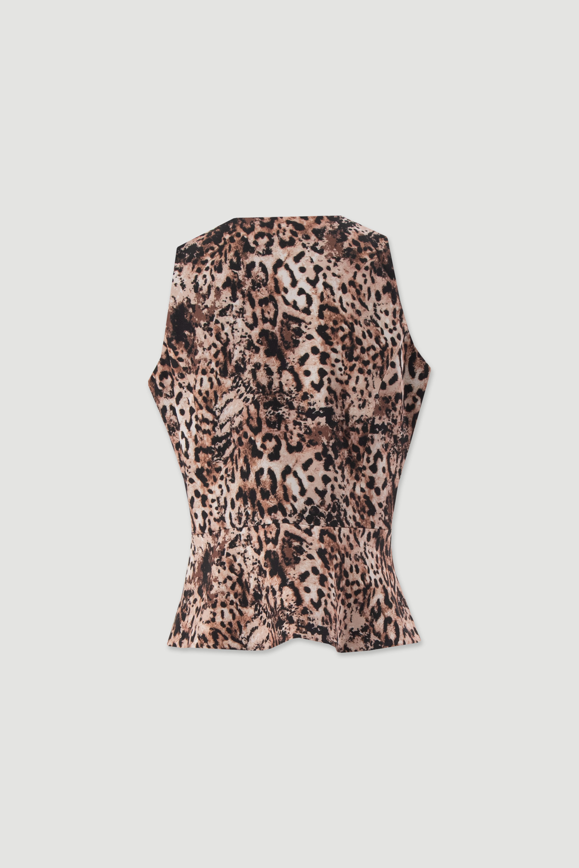Peplum vest with animal print