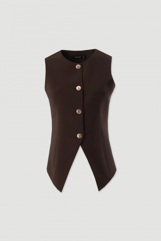 Structured vest with metallic buttons Structured vest with metallic buttons
