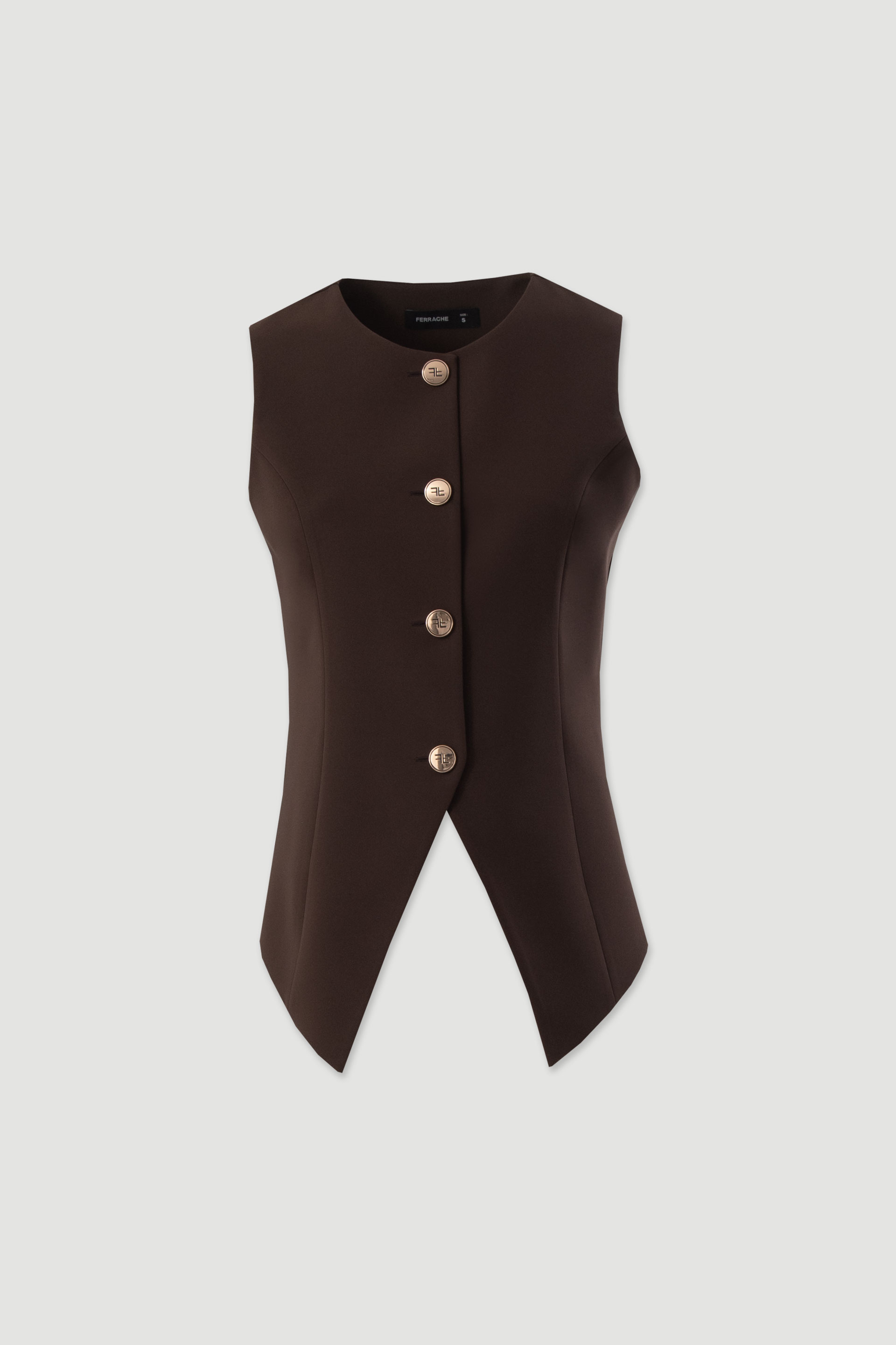 Structured vest with metallic buttons