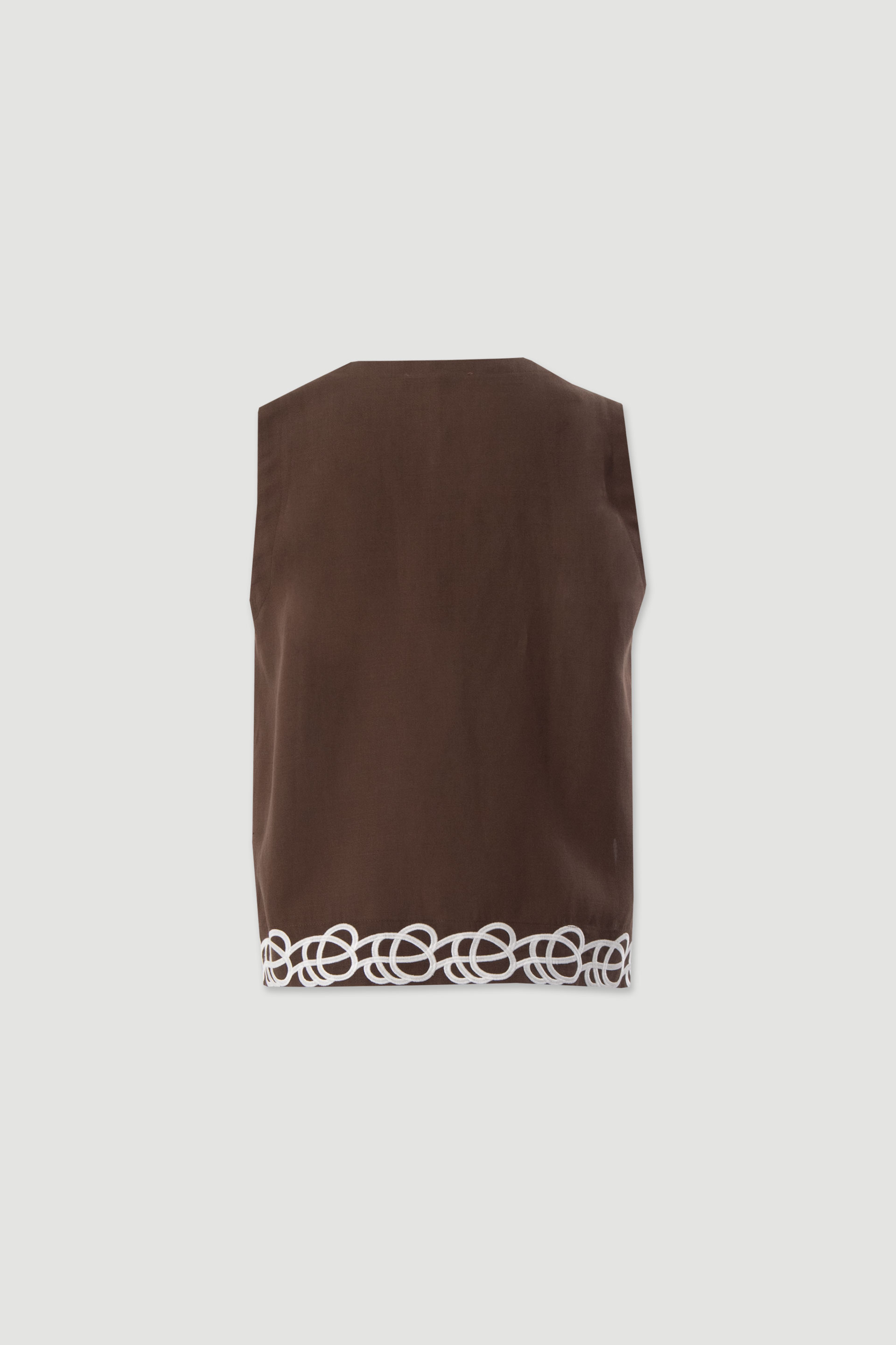 Linen-blend tunic with embroidered detail