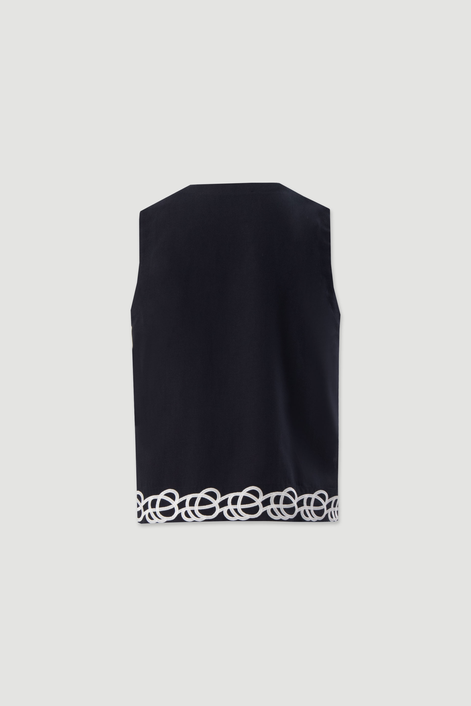 Linen-blend tunic with embroidered detail