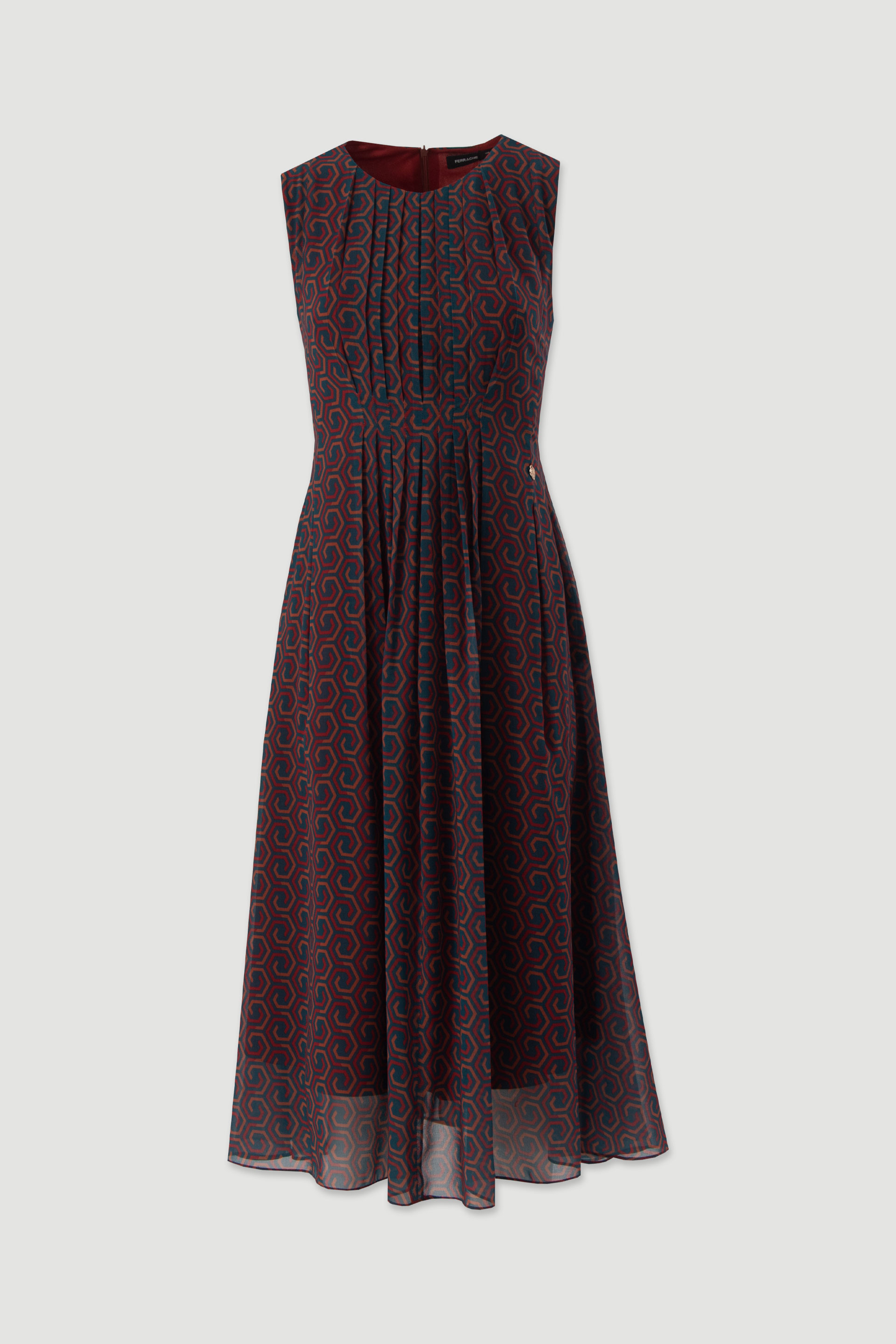 Printed flowing midi dress