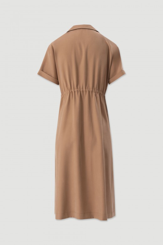 Midi shirt dress with adjustable waist Midi shirt dress with adjustable waist