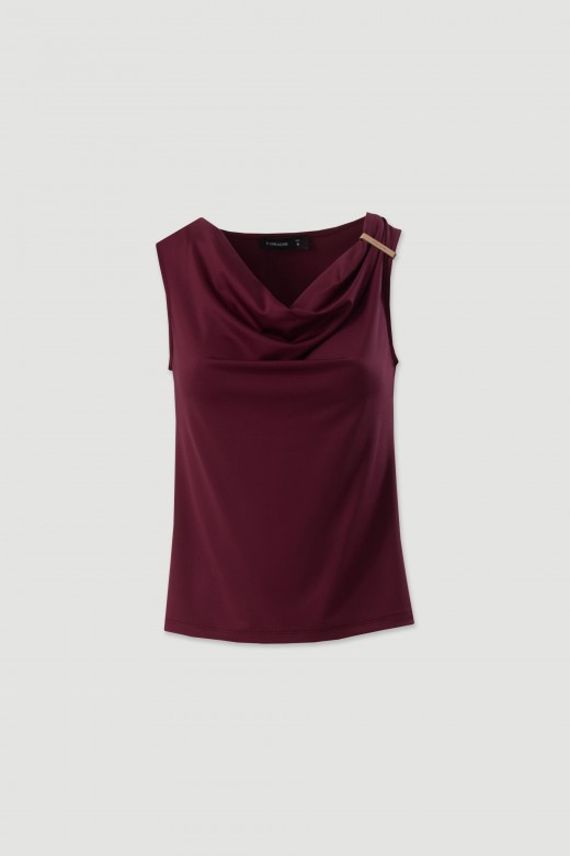 Lycra knit top with draped neckline Lycra knit top with draped neckline