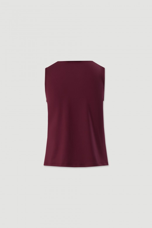 Lycra knit top with draped neckline Lycra knit top with draped neckline