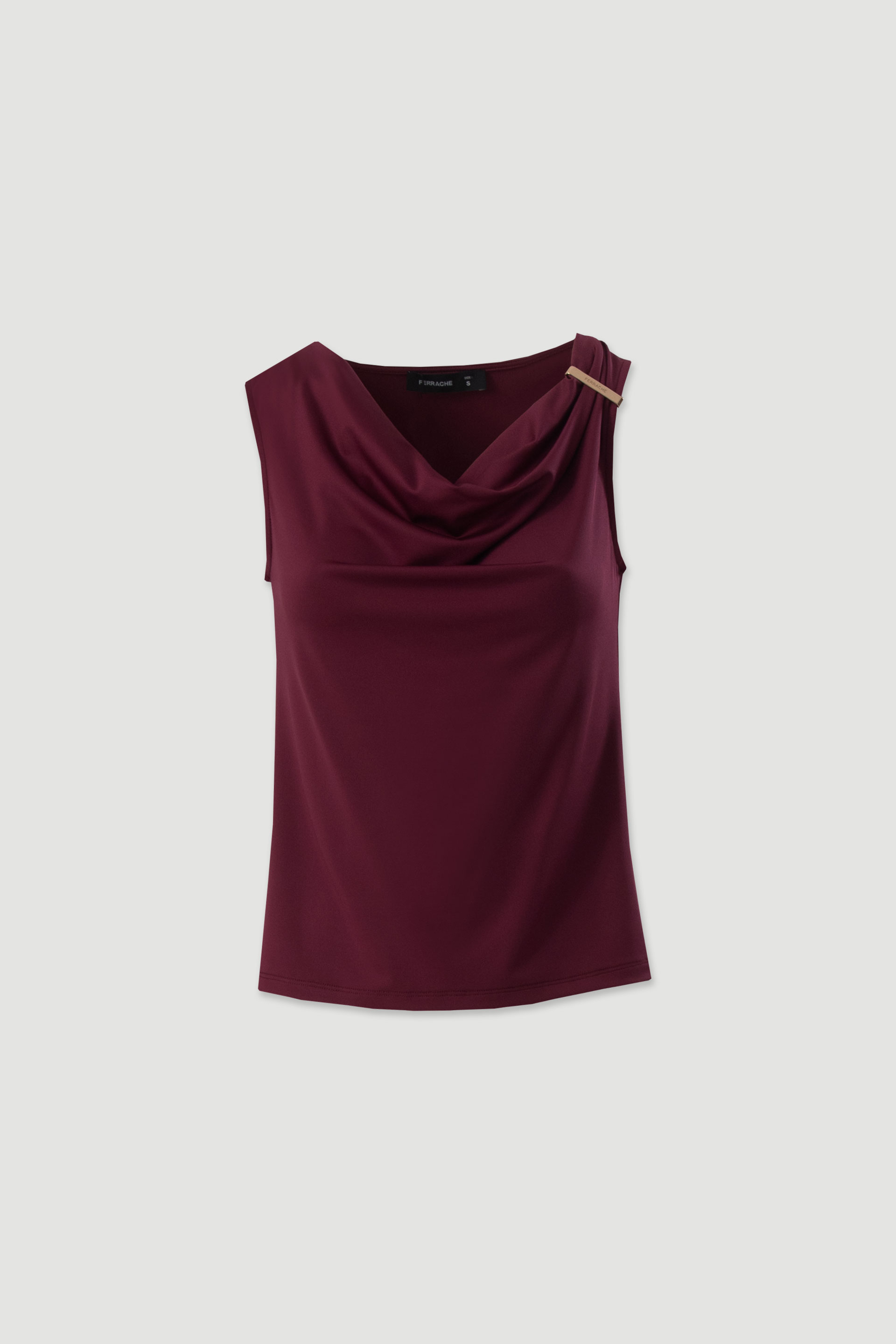 Lycra knit top with draped neckline