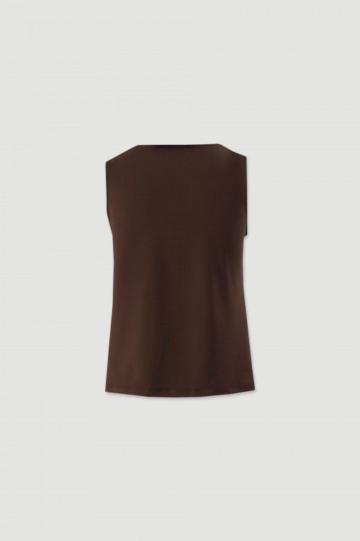 Lycra knit top with draped neckline Lycra knit top with draped neckline