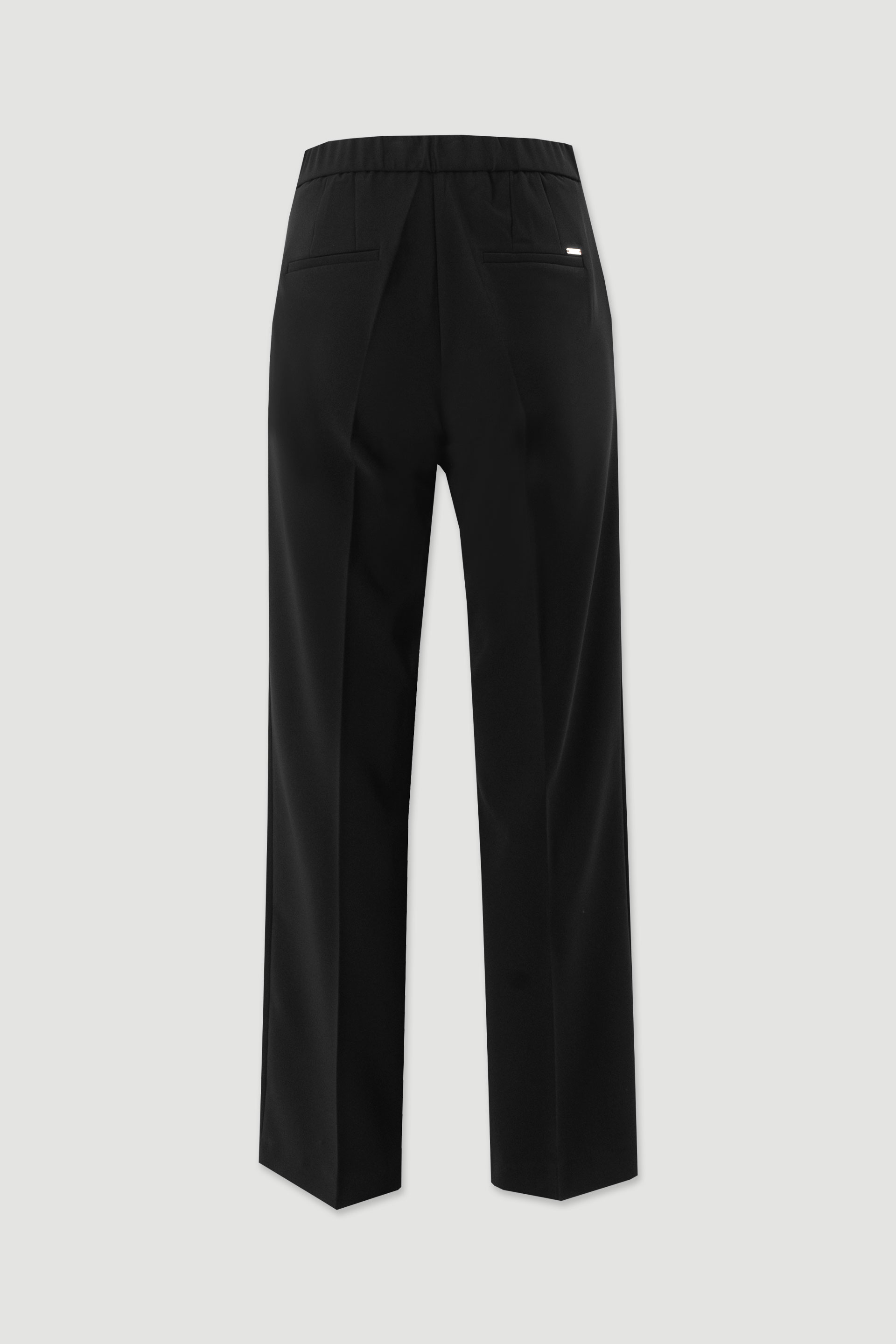 Straight trousers with customised elastic belt