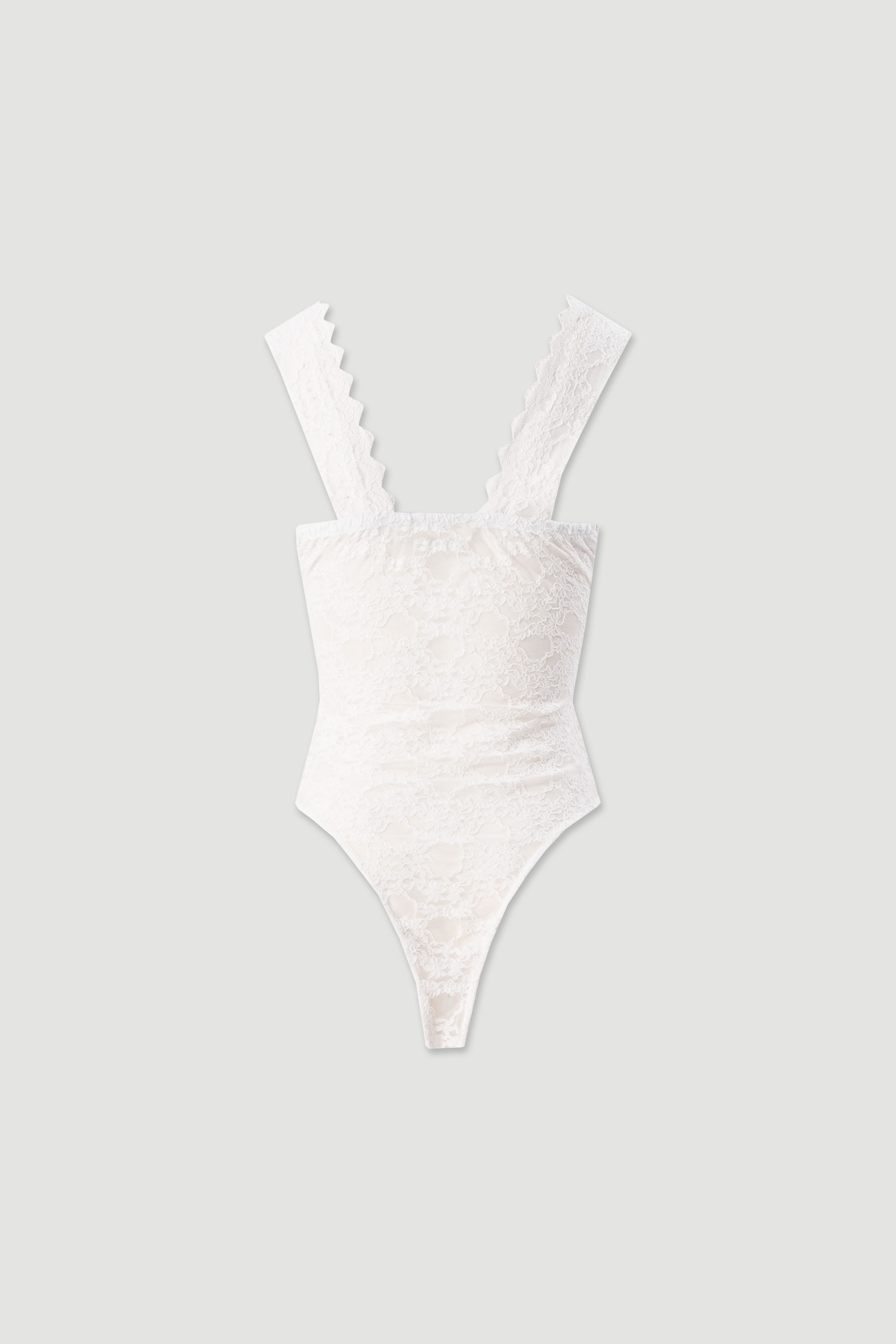 Lace bodysuit with v-neck