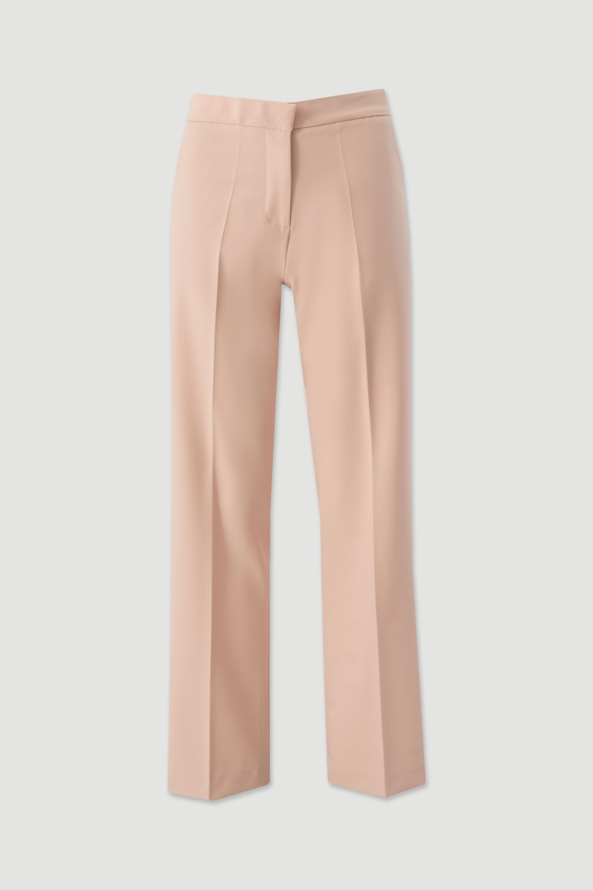 Straight trousers with customised elastic belt