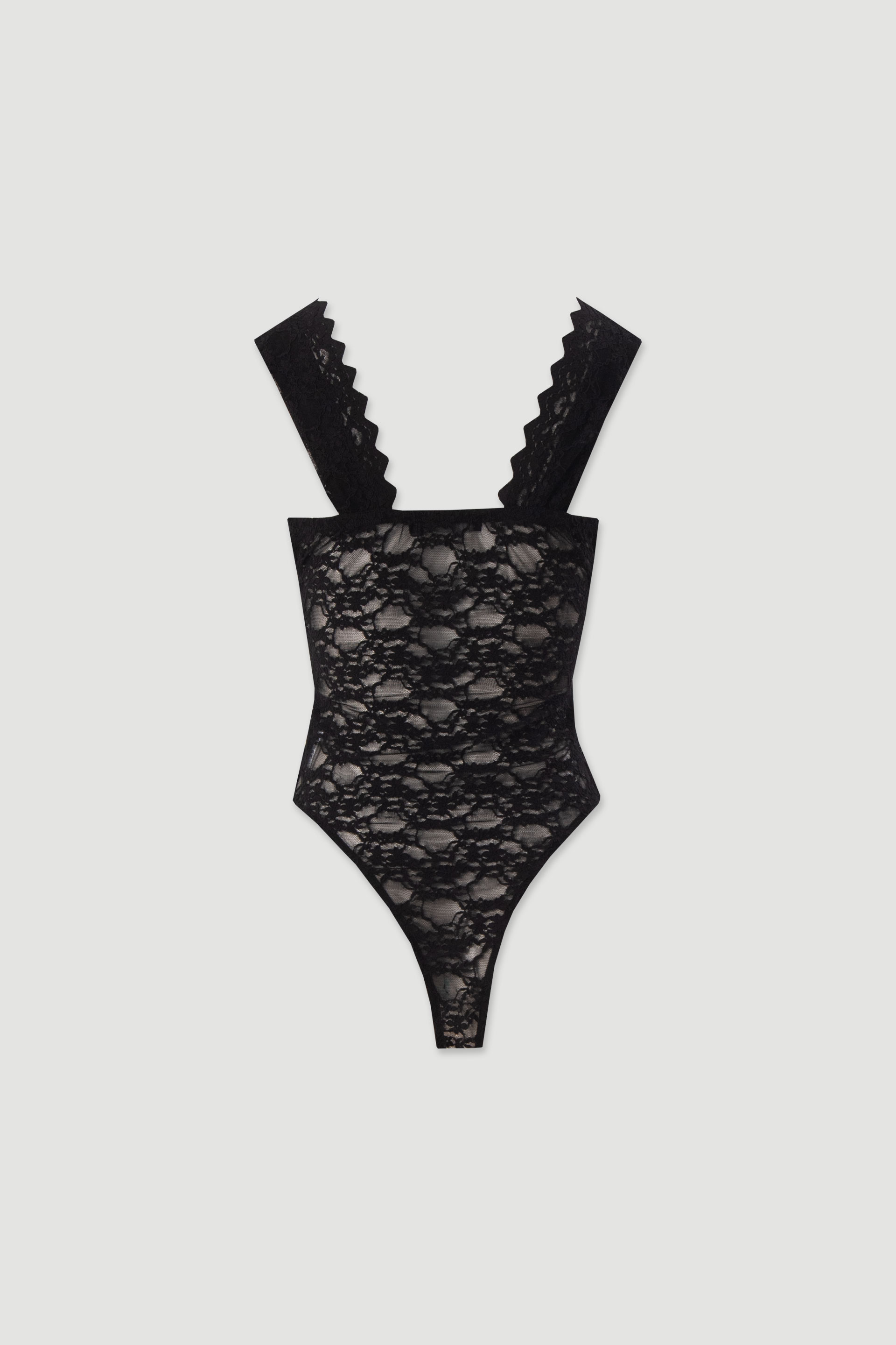 Lace bodysuit with v-neck