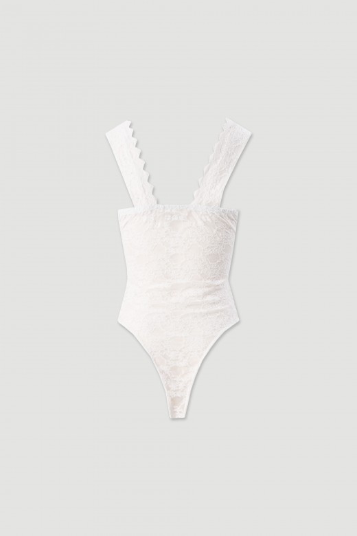 Lace bodysuit with v-neck Lace bodysuit with v-neck