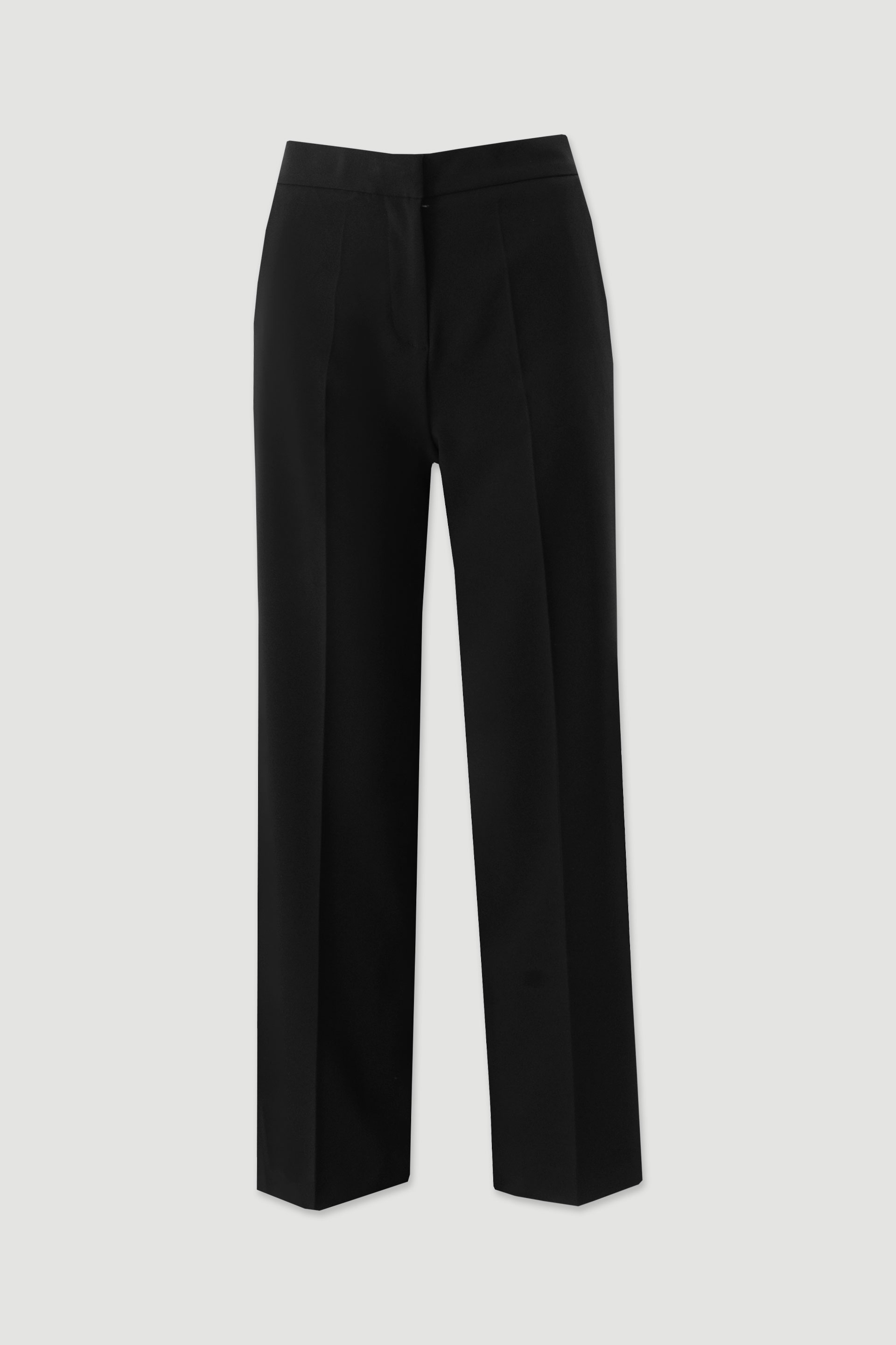 Straight trousers with customised elastic belt
