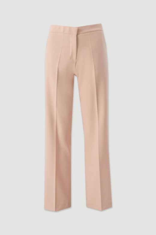 Straight trousers with customised elastic belt Straight trousers with customised elastic belt
