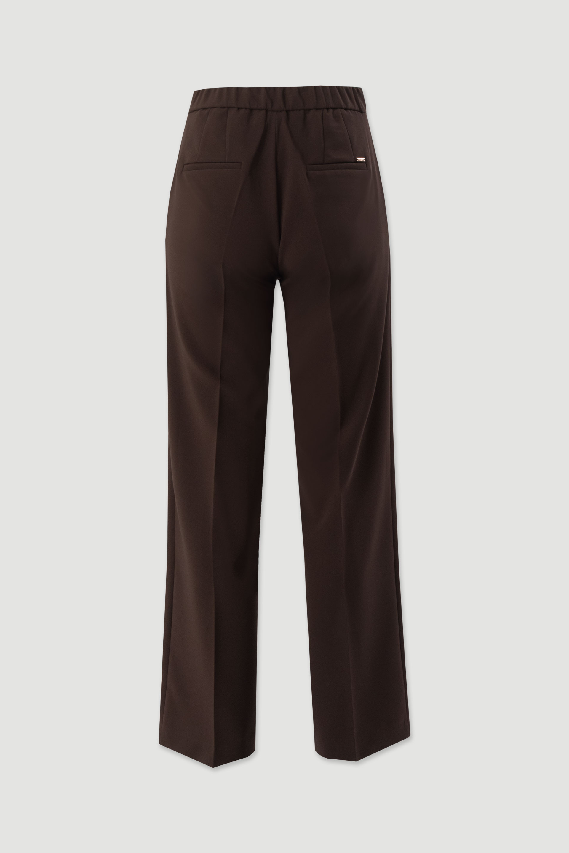 Straight trousers with customised elastic belt