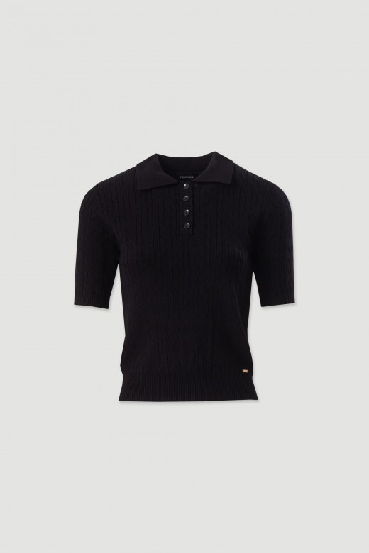 Polo de malha texturada