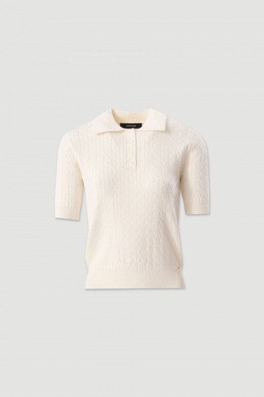 Polo de malha texturada