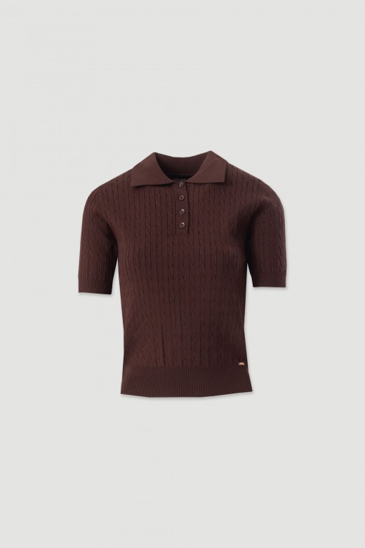 Polo de malha texturada