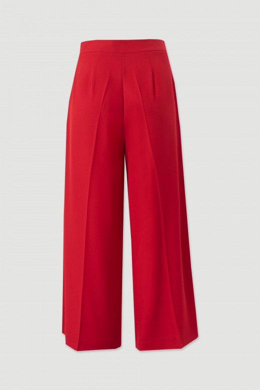 Fluid culotte trousers with metallic detail Fluid culotte trousers with metallic detail