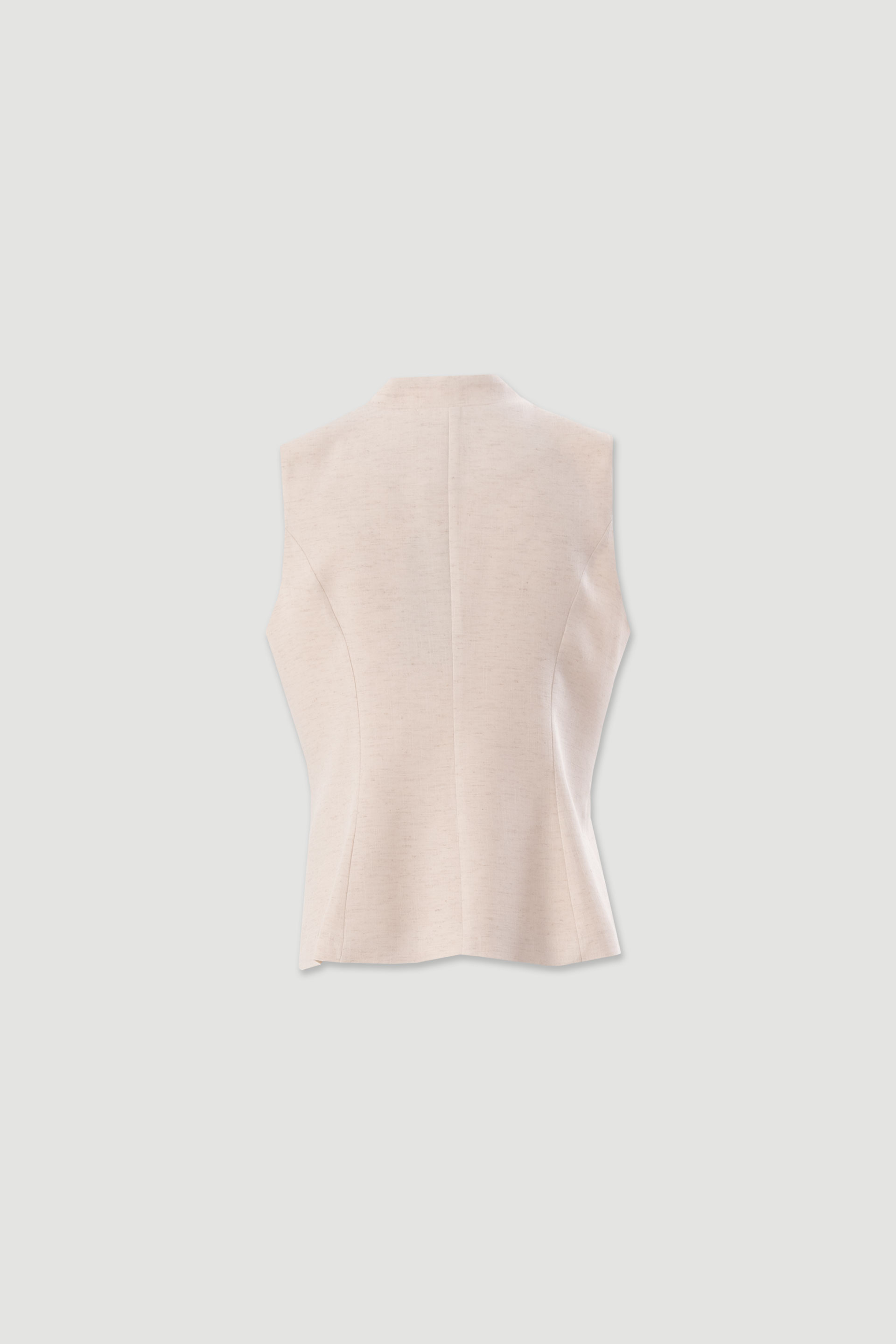 Linen-blend waistcoat with oriental fastening